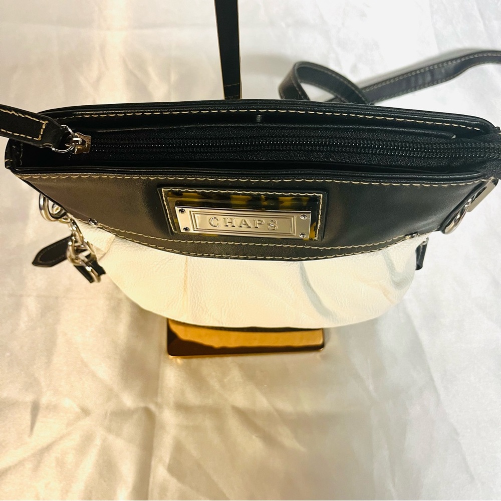 Chaps Black and Cream Crossbody Bag - Picture 5 of 12
